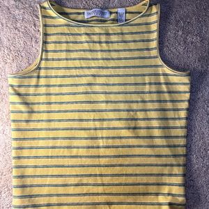 90's yellow striped tank